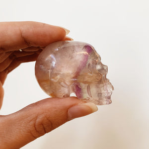 Rainbow Fluorite skull 