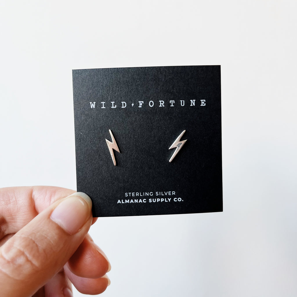 Lightning bolt stud earrings