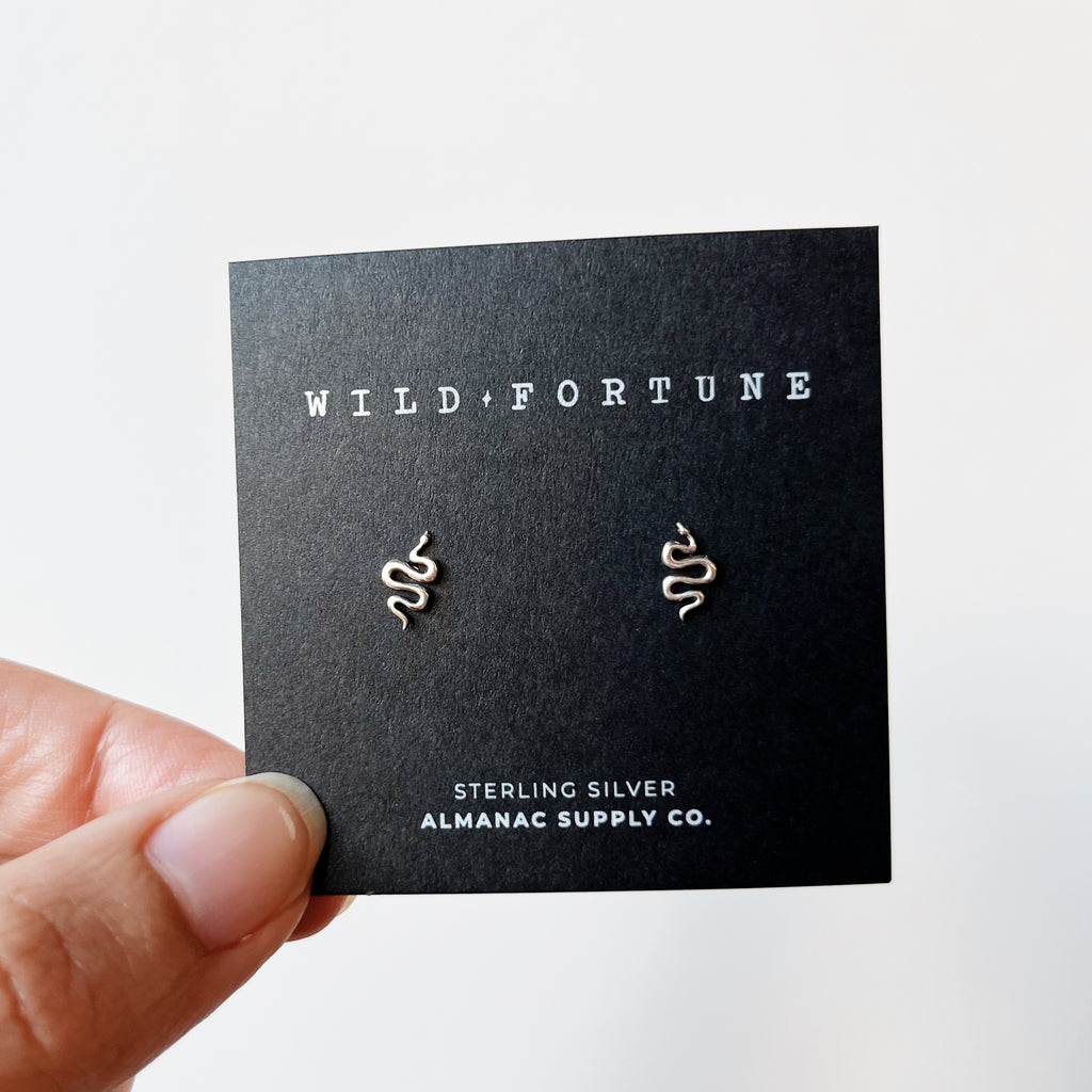 Silver snake earrings