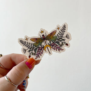 Floral Dragonfly Sticker