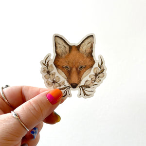 Fox and Dogwoods Sticker