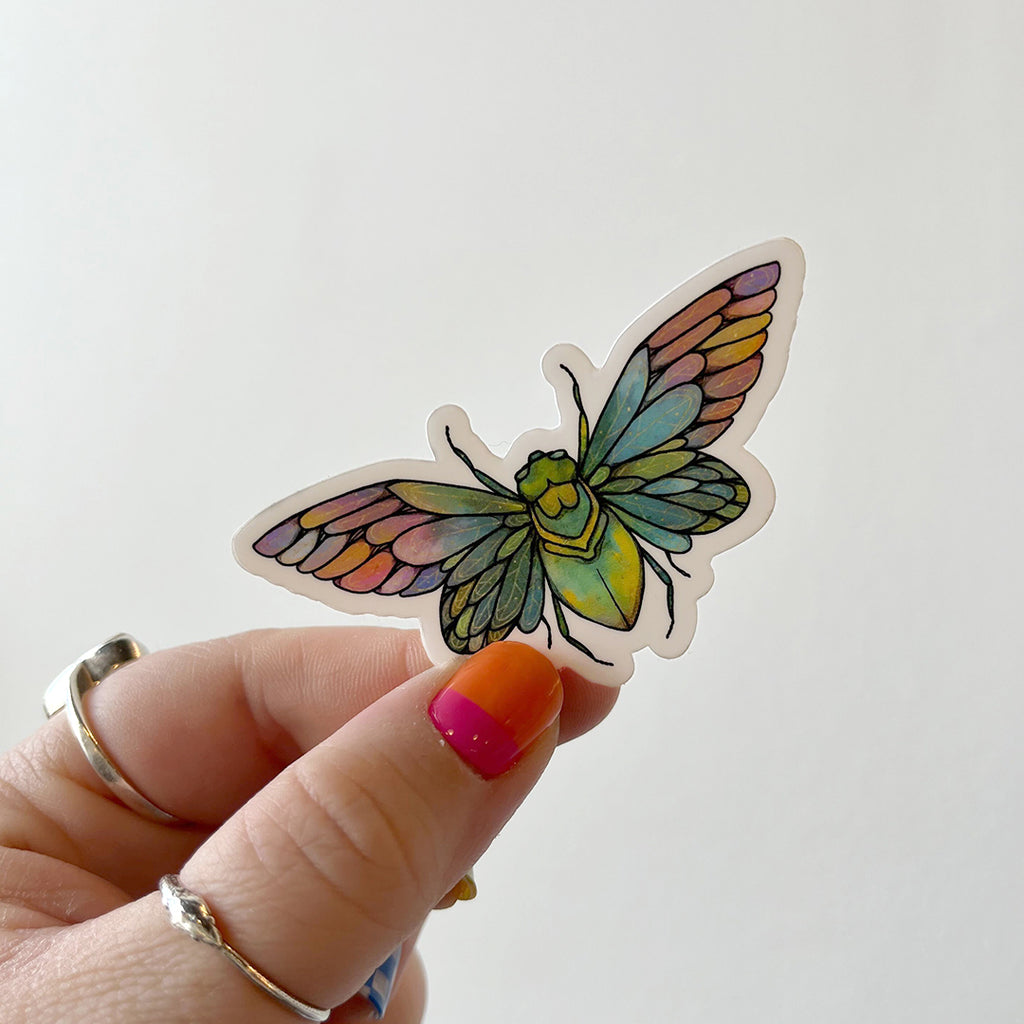 Green Beetle Sticker