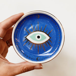 Blue Evil Eye Ceramic Trinket Dish