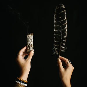 Sage and turkey feather