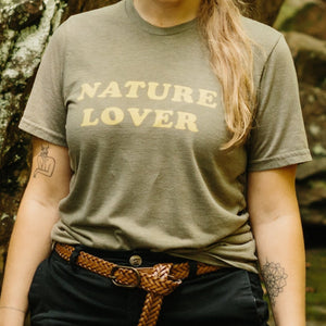 Green Nature Lover t-shirt, text reads “Nature Lover”
